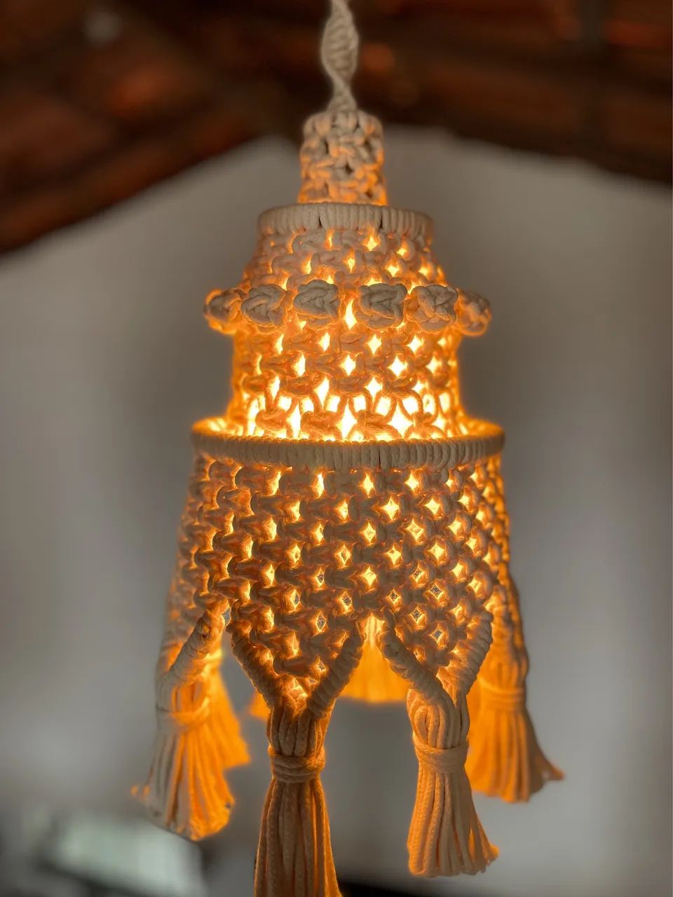     Luminária Sofisticada em Macramê Artesanal | Modelo Hera  - Foto 2