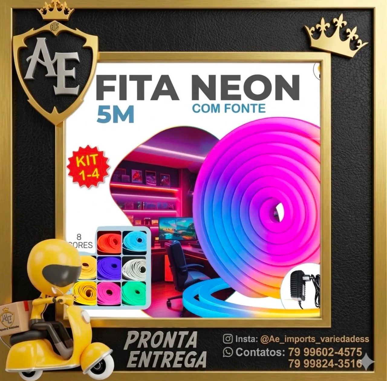 Fita Néon 5 metros RGB
