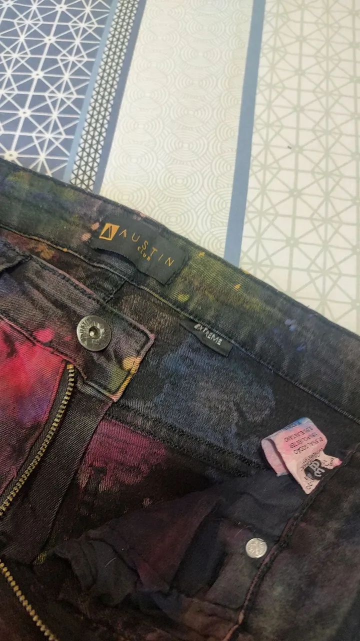 Calça jeans tie-dye 38 Skinni  - Foto 4
