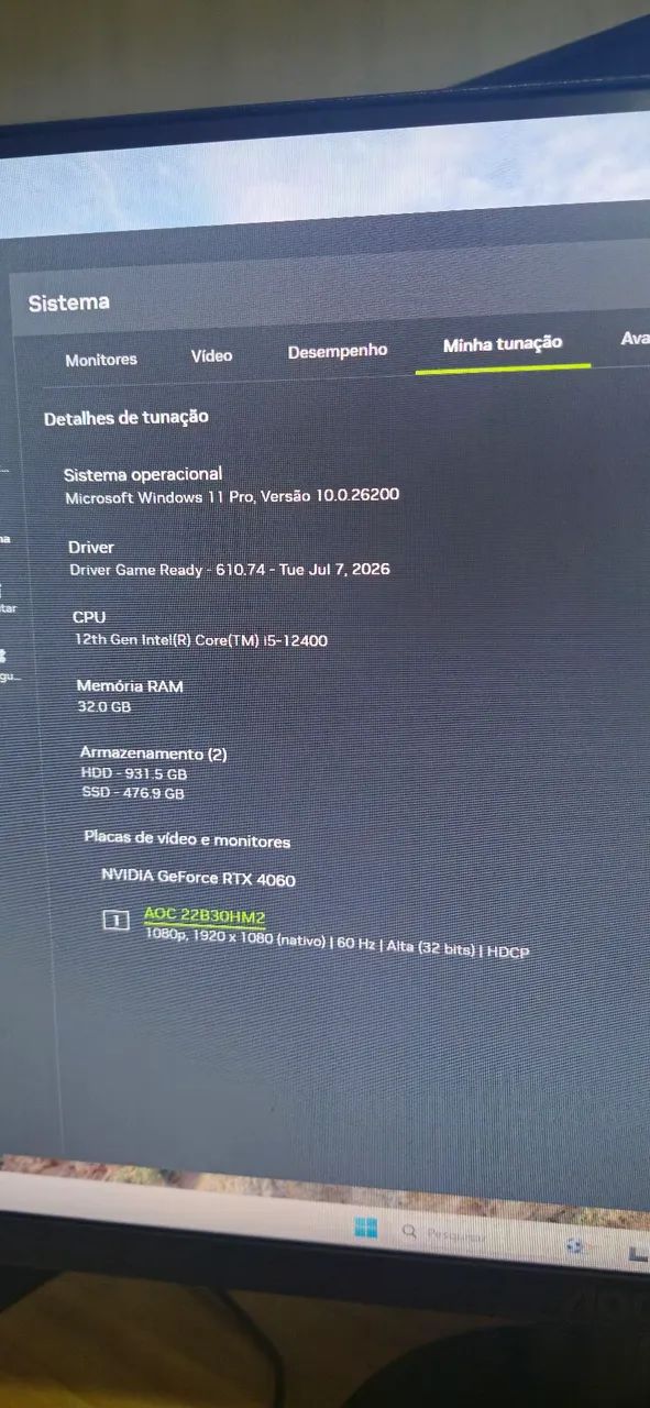 PC GAMER I5 12400 32GB RTX4060 - Foto 3