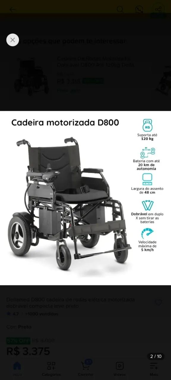 Cadeira de rodas elétrica 