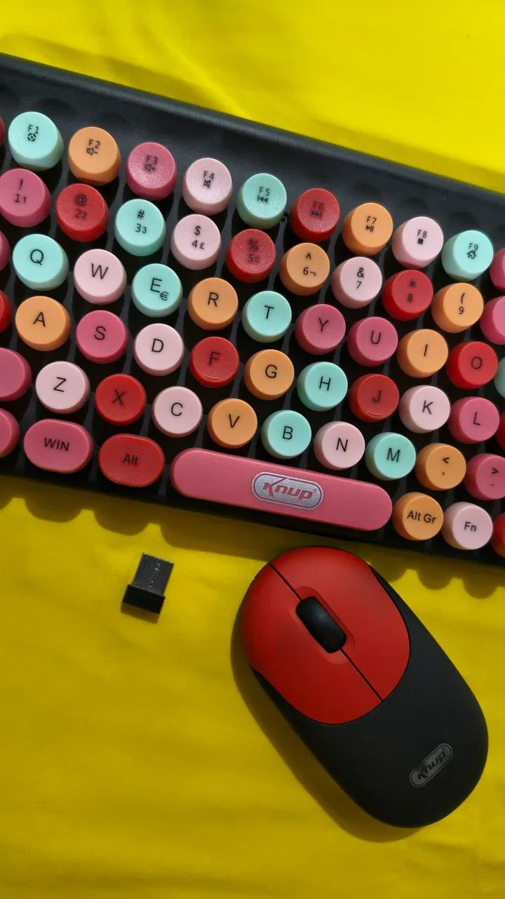 Teclado e mouse portátil colorido knup