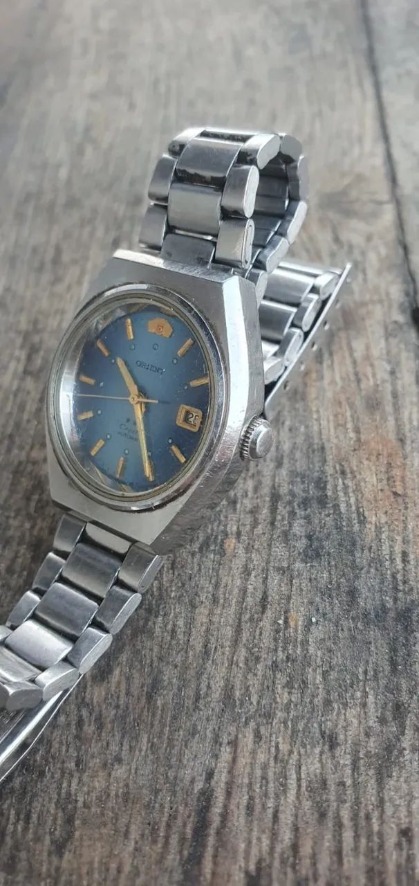Relógio Orient Automático Vintage - Dial Azul - Original - Foto 2