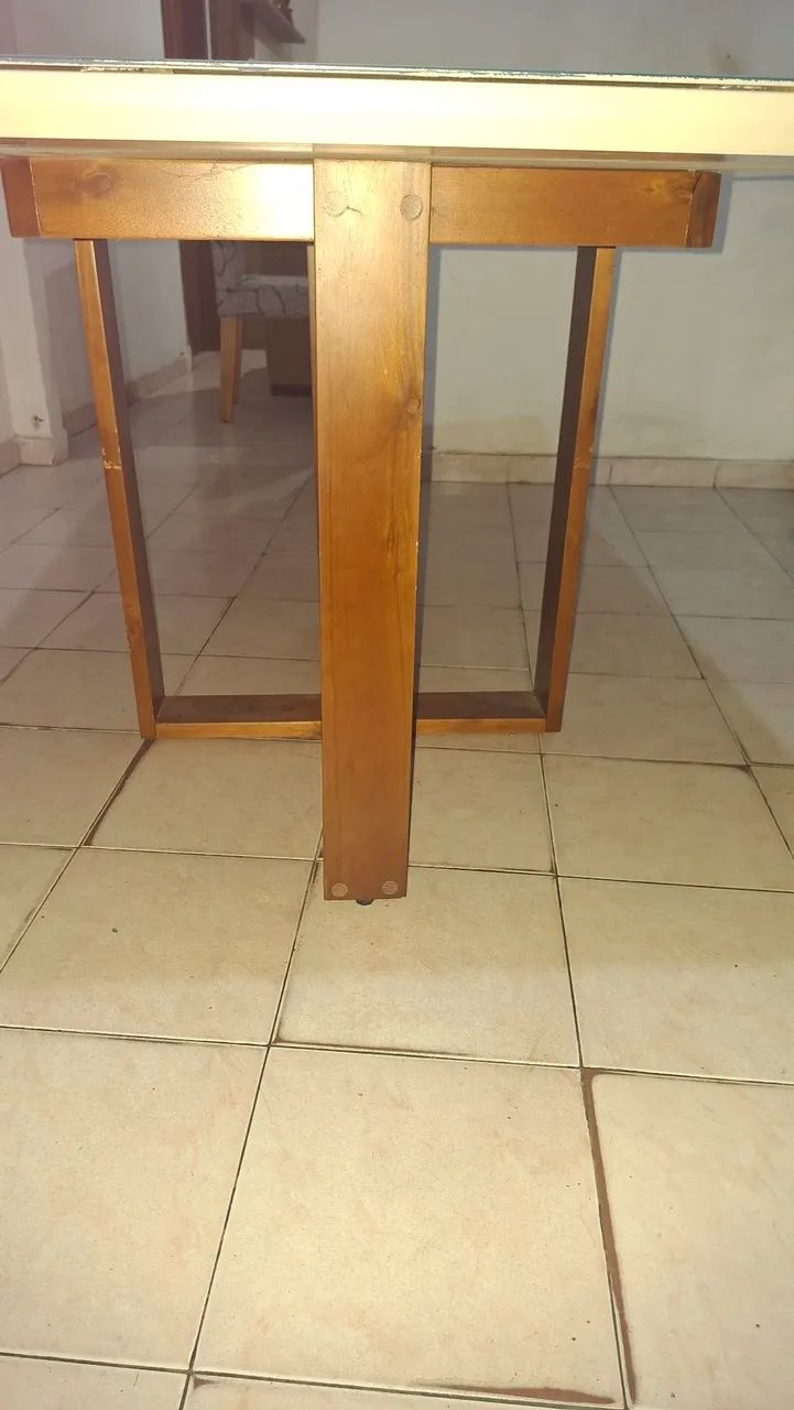 Mesa de Jantar com tampo de vidro - Foto 4