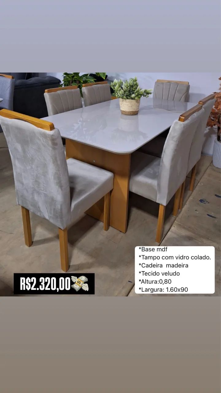 Mesa de Jantar 6 Lugares 
