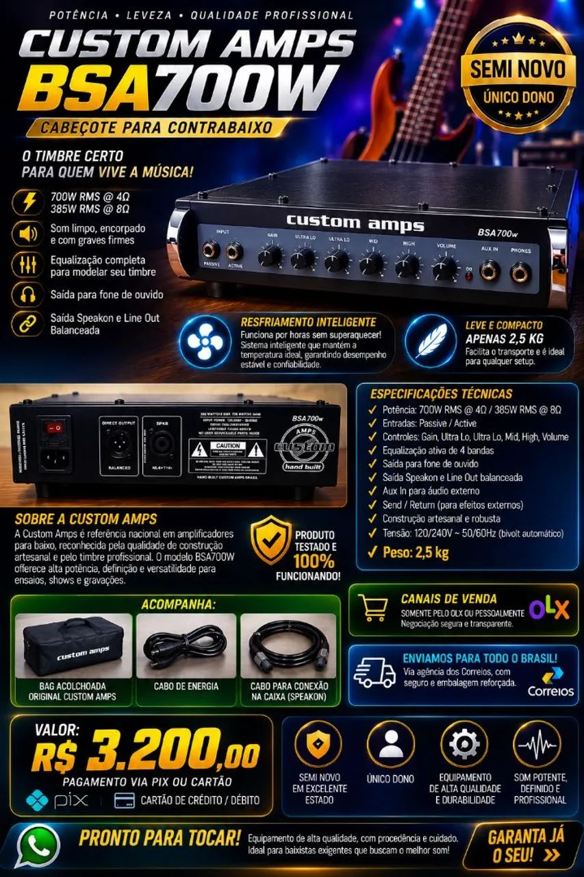 AMP CUSTOM SHOP HAND MADE BUILT - Foto 2