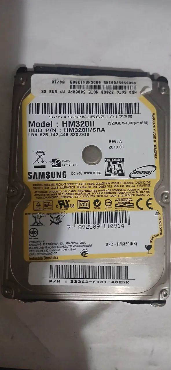 HG NOTEBOOK SAMSUNG 320GB HM320II