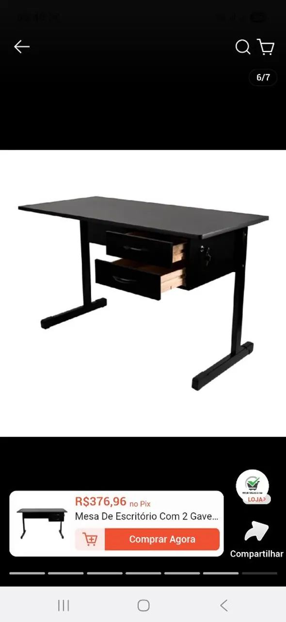 Mesa c/2 gavetas semi nova - Foto 3