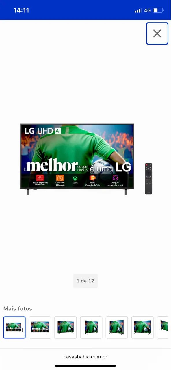     Smart TV LG UHD 4K WebOS 25 com Alexa Integrada - Foto 2
