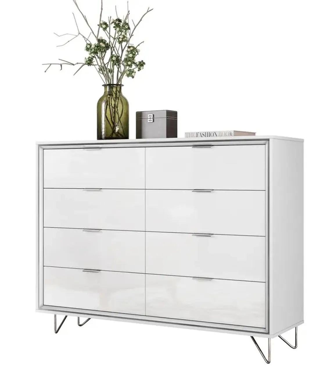 Cômoda Premium Lukaliam - Branco Brilho Branco - Foto 2