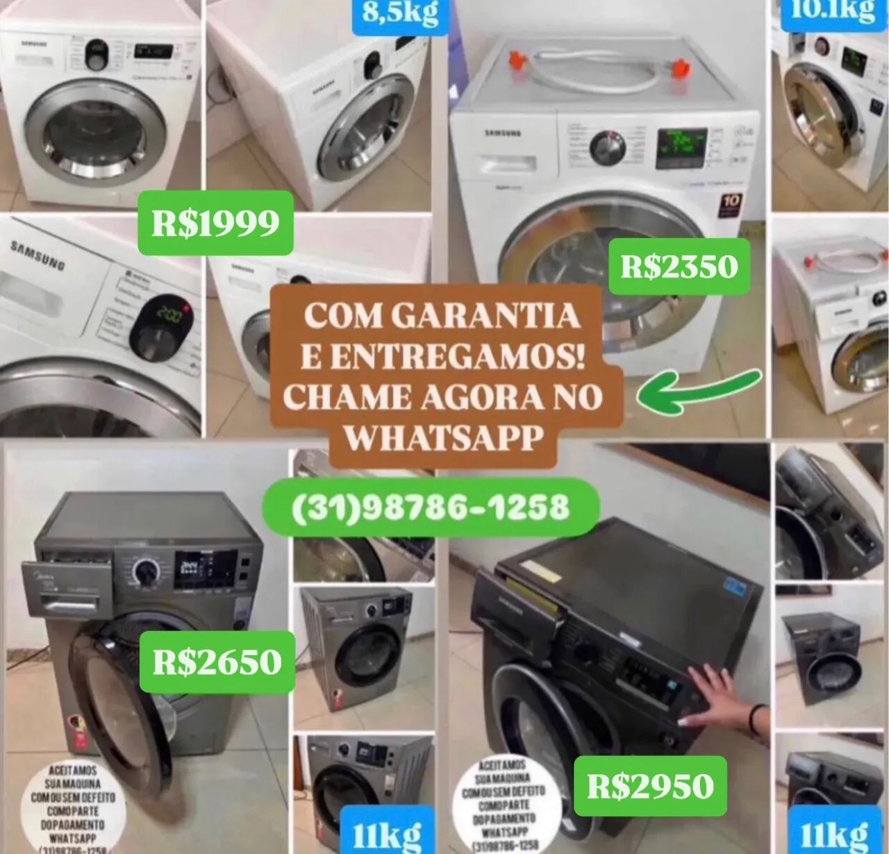 Lava e Seca e Lavadora COM Garantia e Entregamos