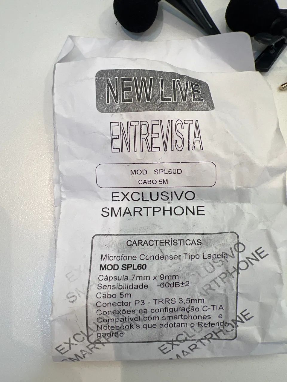 Microfone com cabo duplo conector p2 - Foto 3