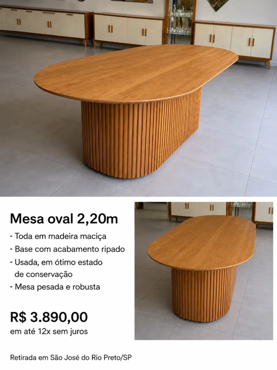 Mesa de Jantar Oval