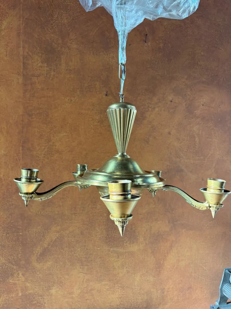 Lustre art deco 5 braços