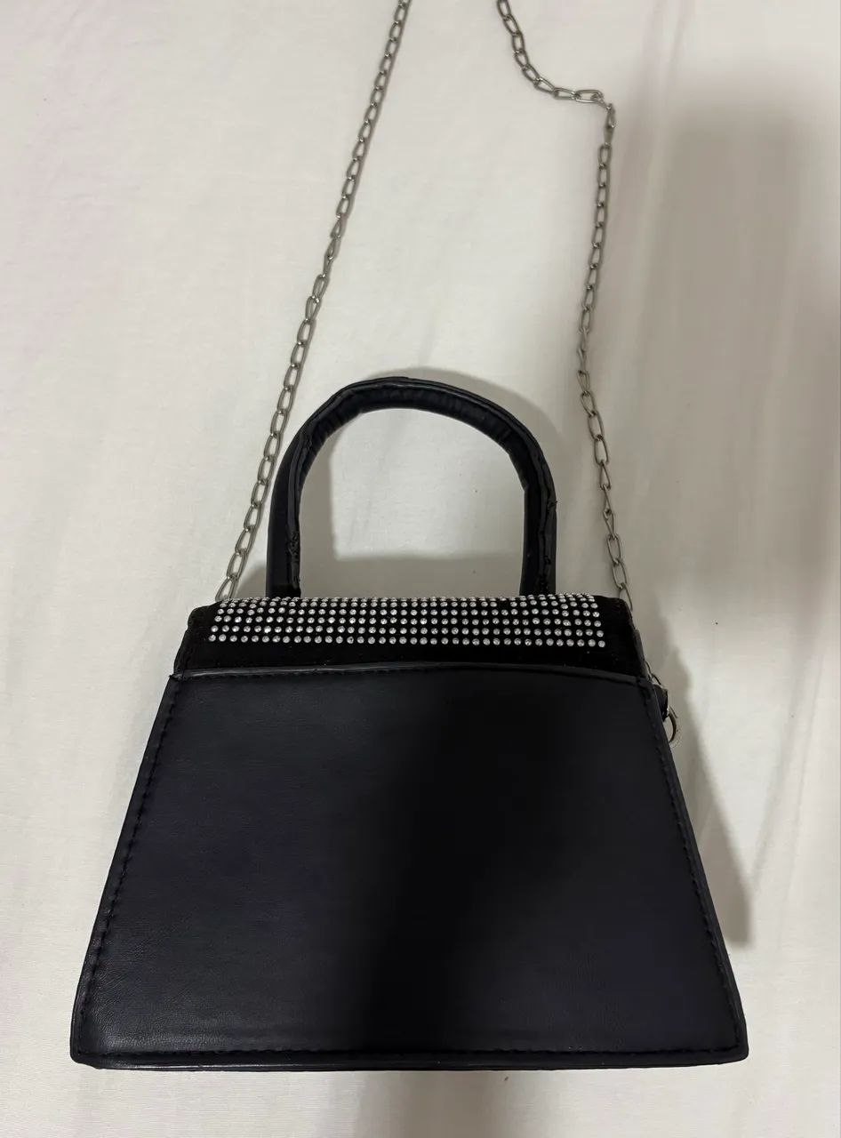 Bolsa preta com prata  - Foto 2