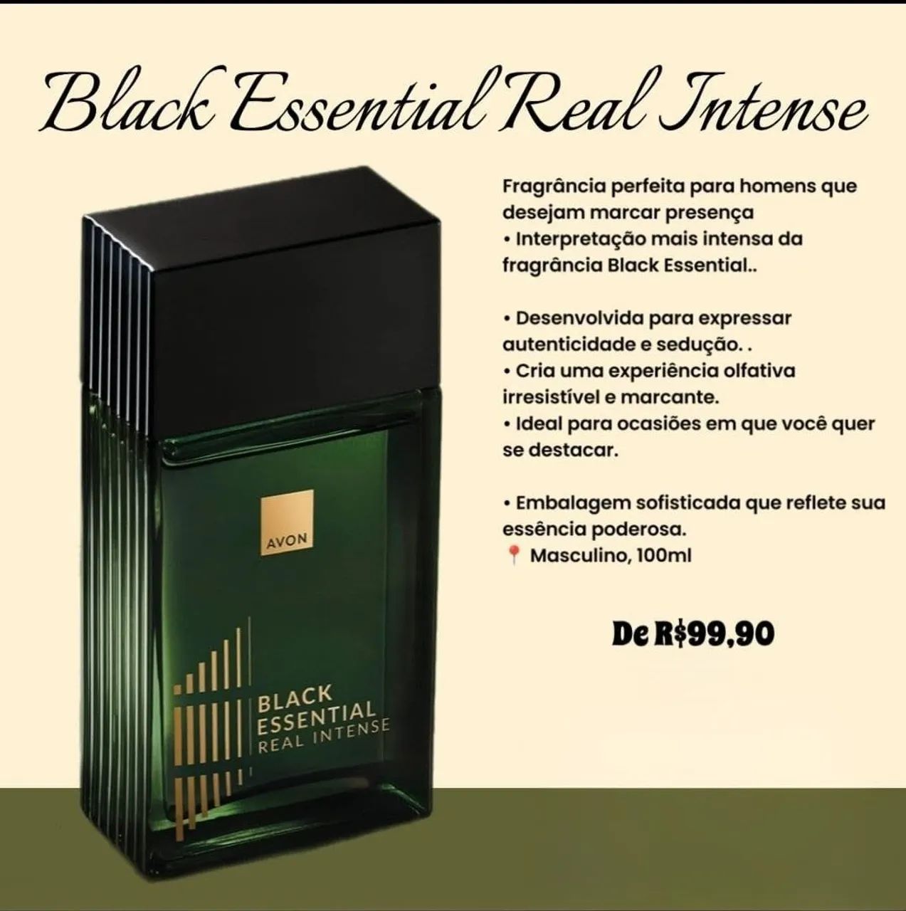 Perfume Masculino Black Essencial Real Intense