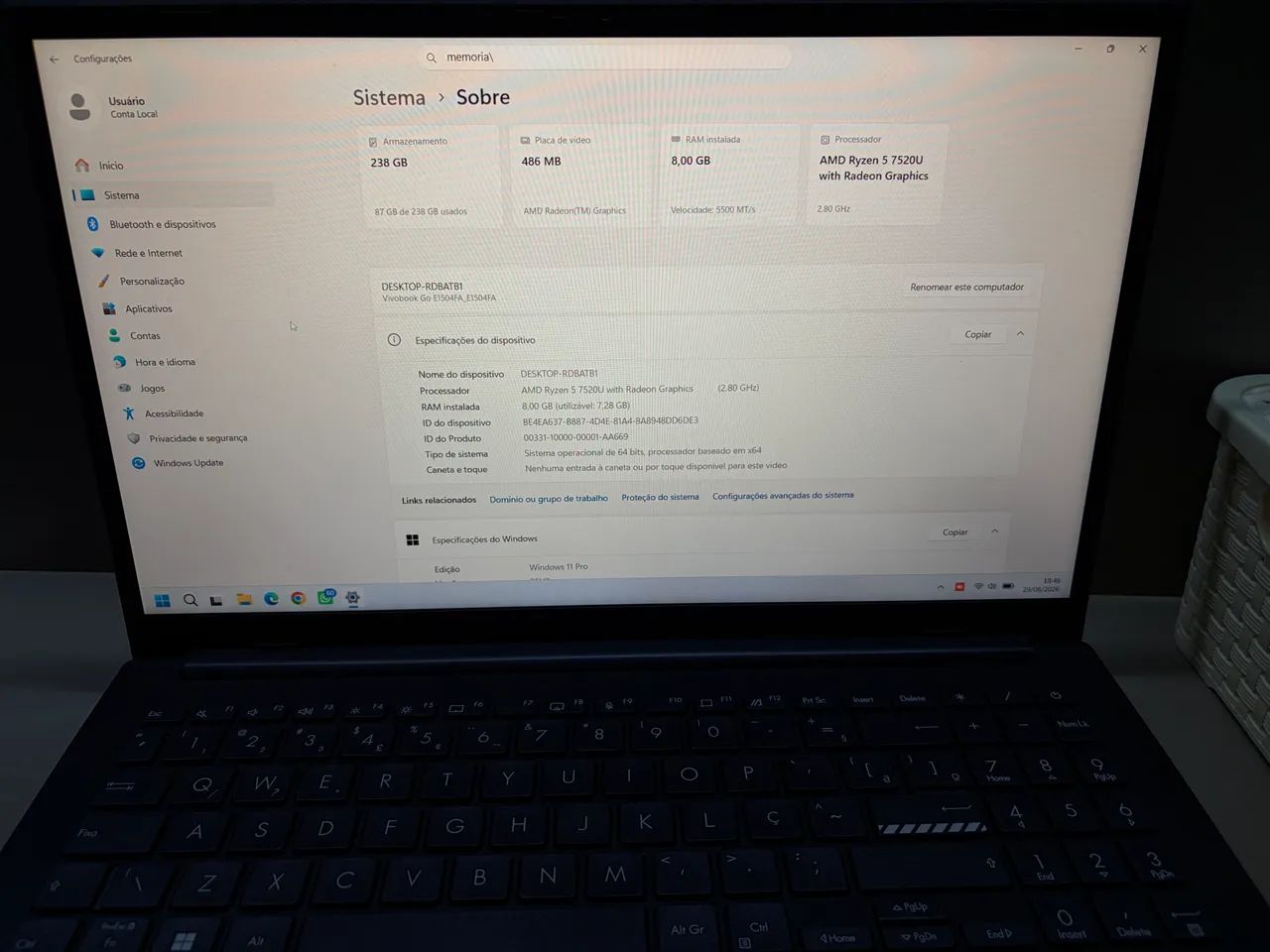 NOTEBOOK ASUS VIVOBOOK GO 15 ? RYZEN 5 - Foto 5
