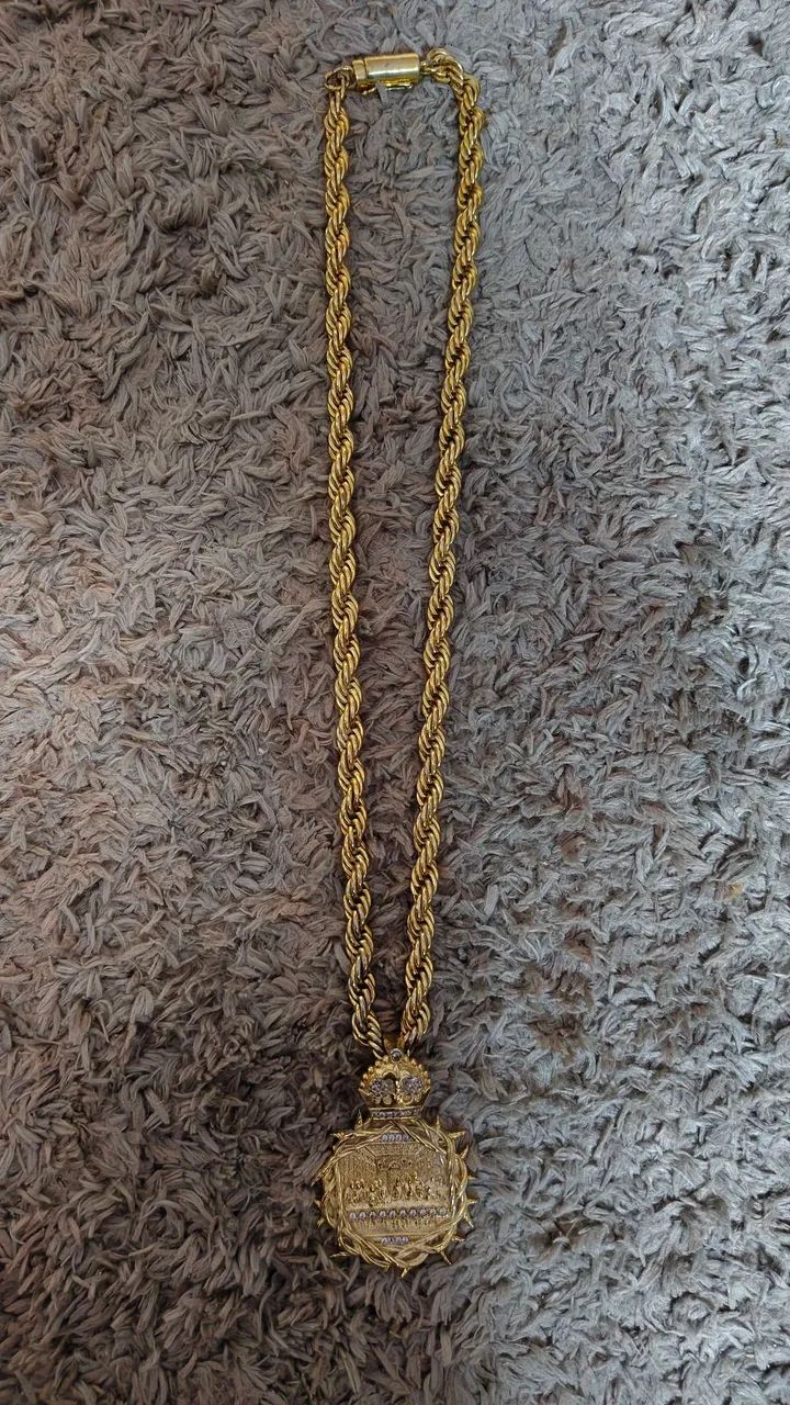 Cordão prata, banhado a ouro 