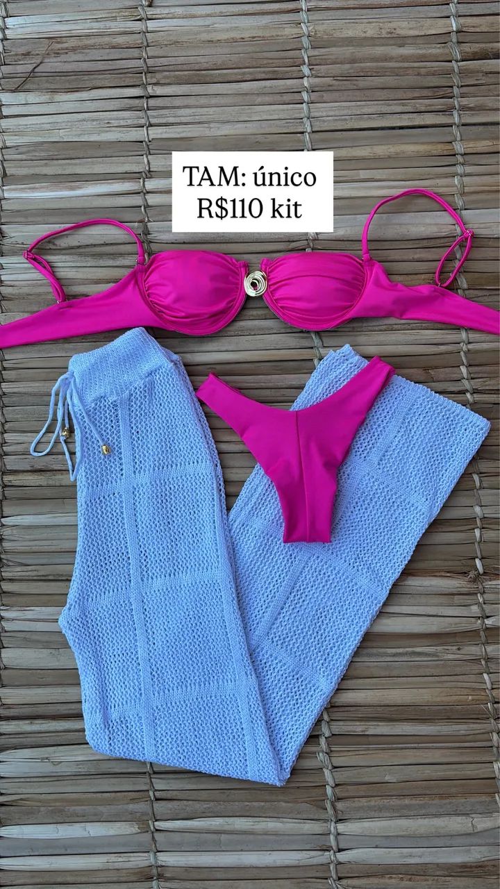 Kit calça saída de praia e biquíni  - Foto 4