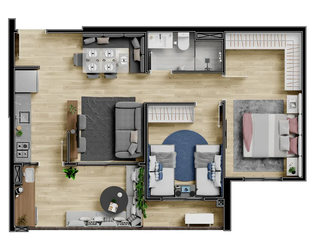 PLANTA 57m²