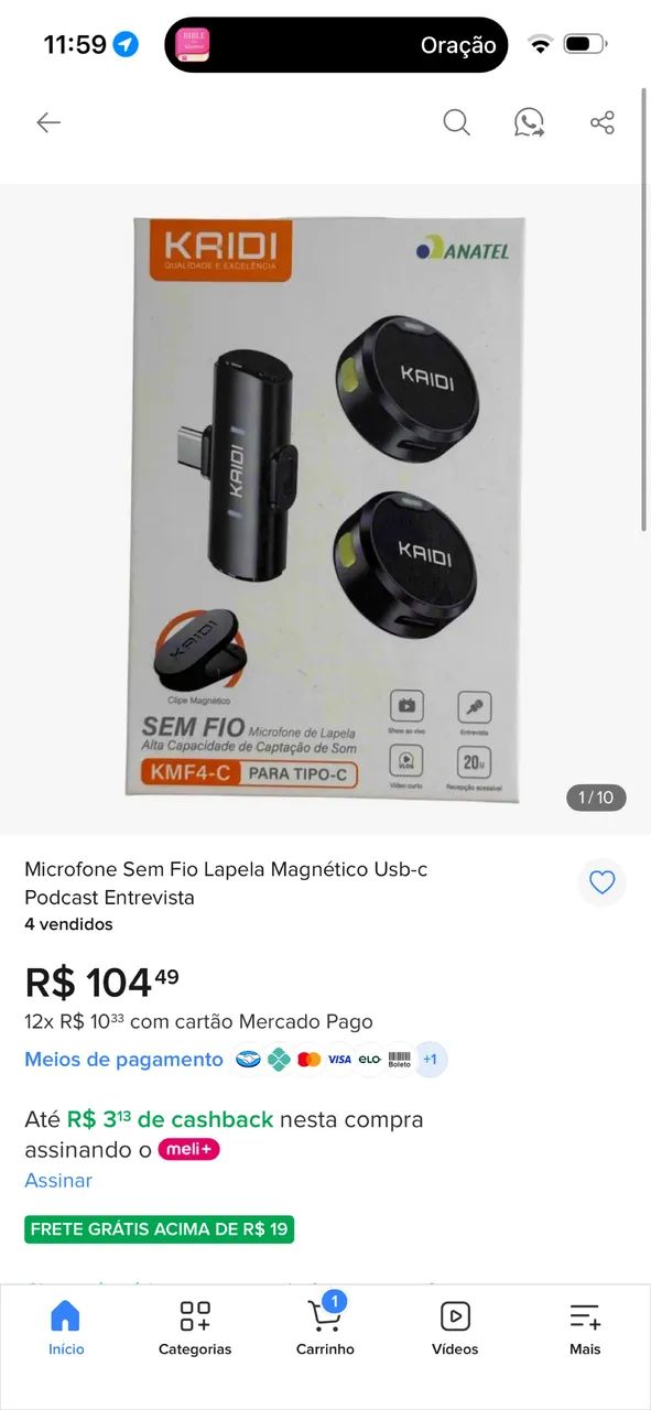 Microfone sem fio Lapela 