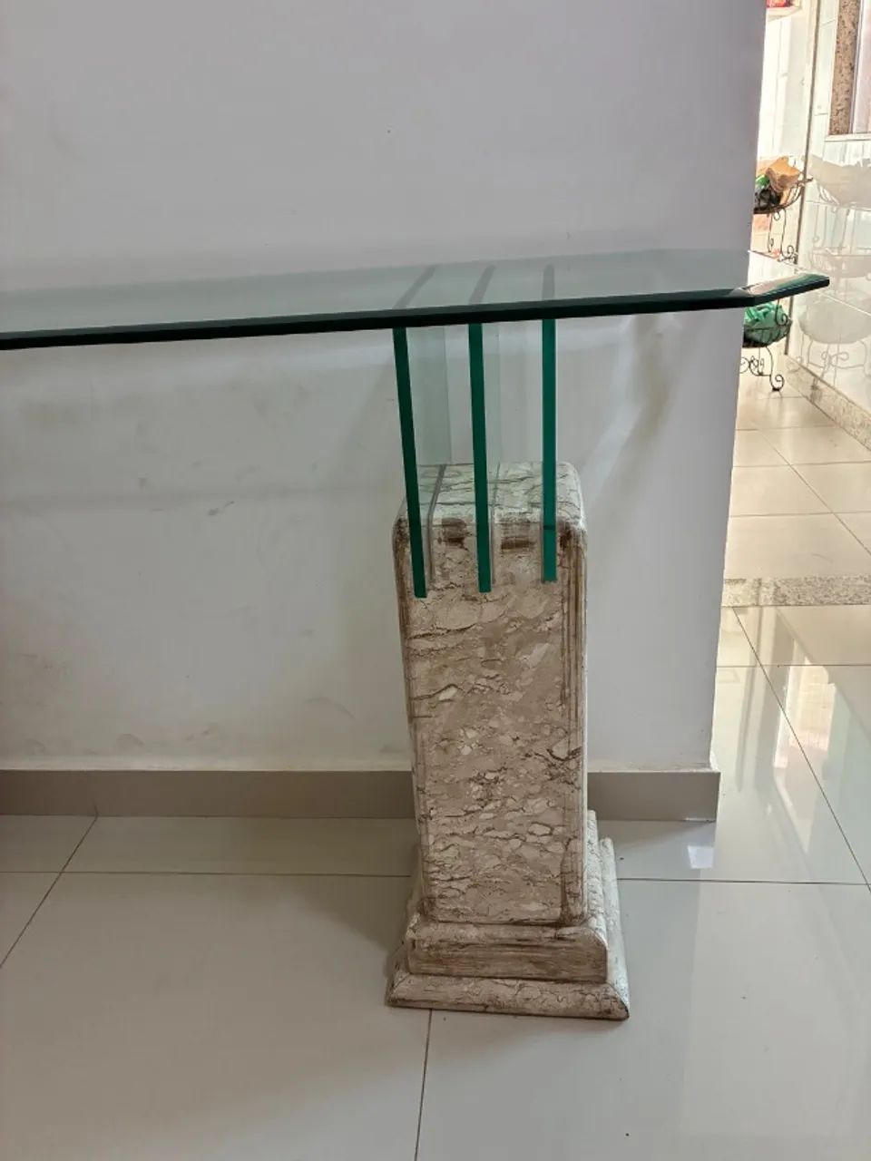 Aparador de vidro com base de mármore  - Foto 2