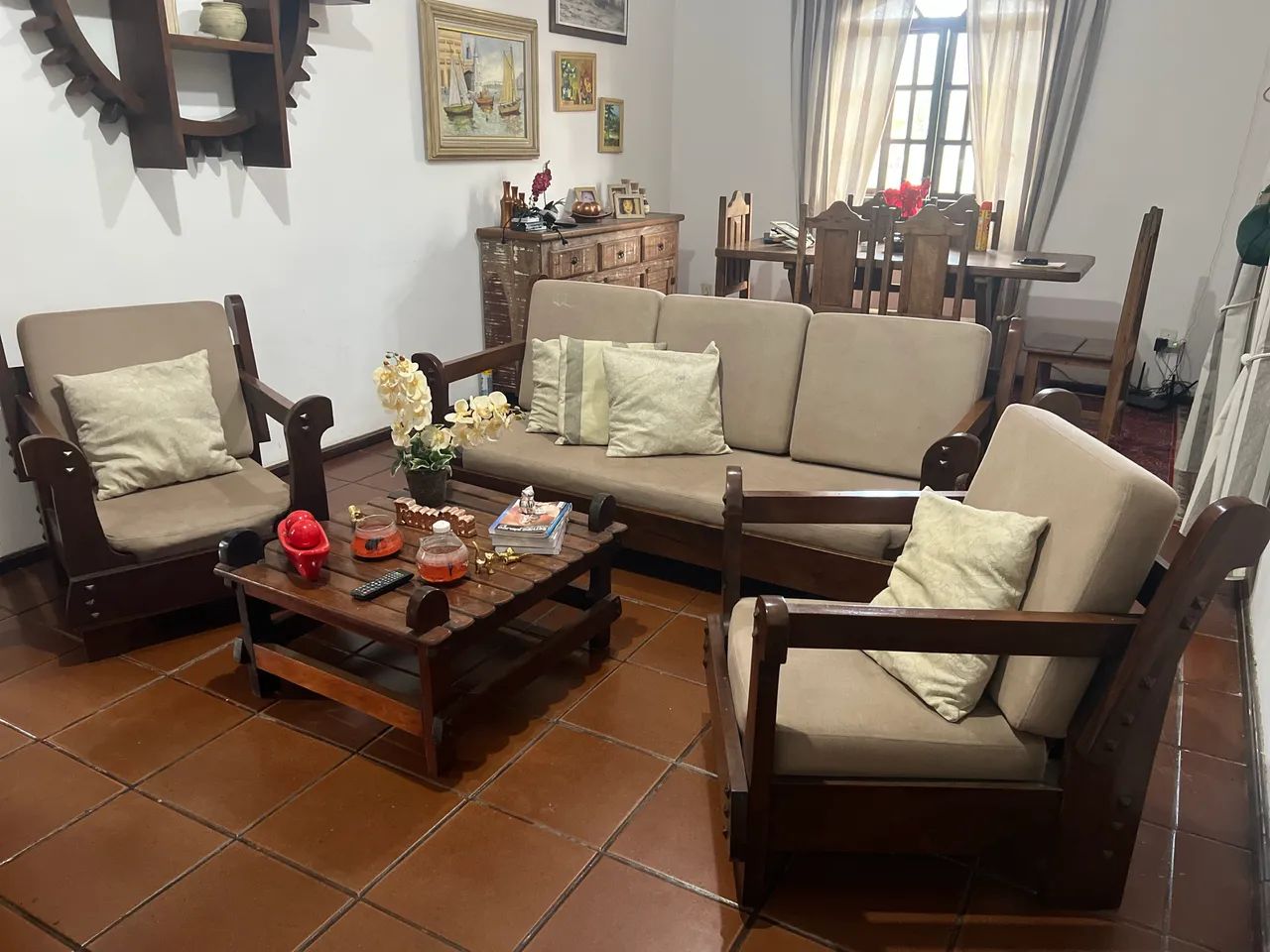 Sala rústica completa
