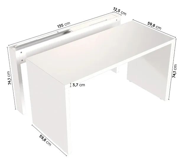 Mesa escritório e canaleta 135cm - Foto 4