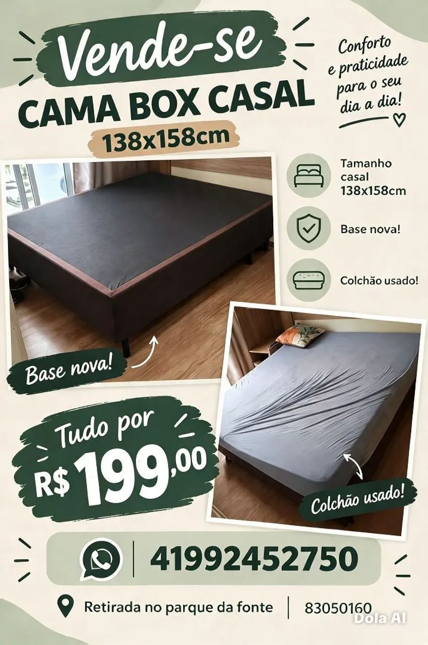 Cama box Casal Base Nova