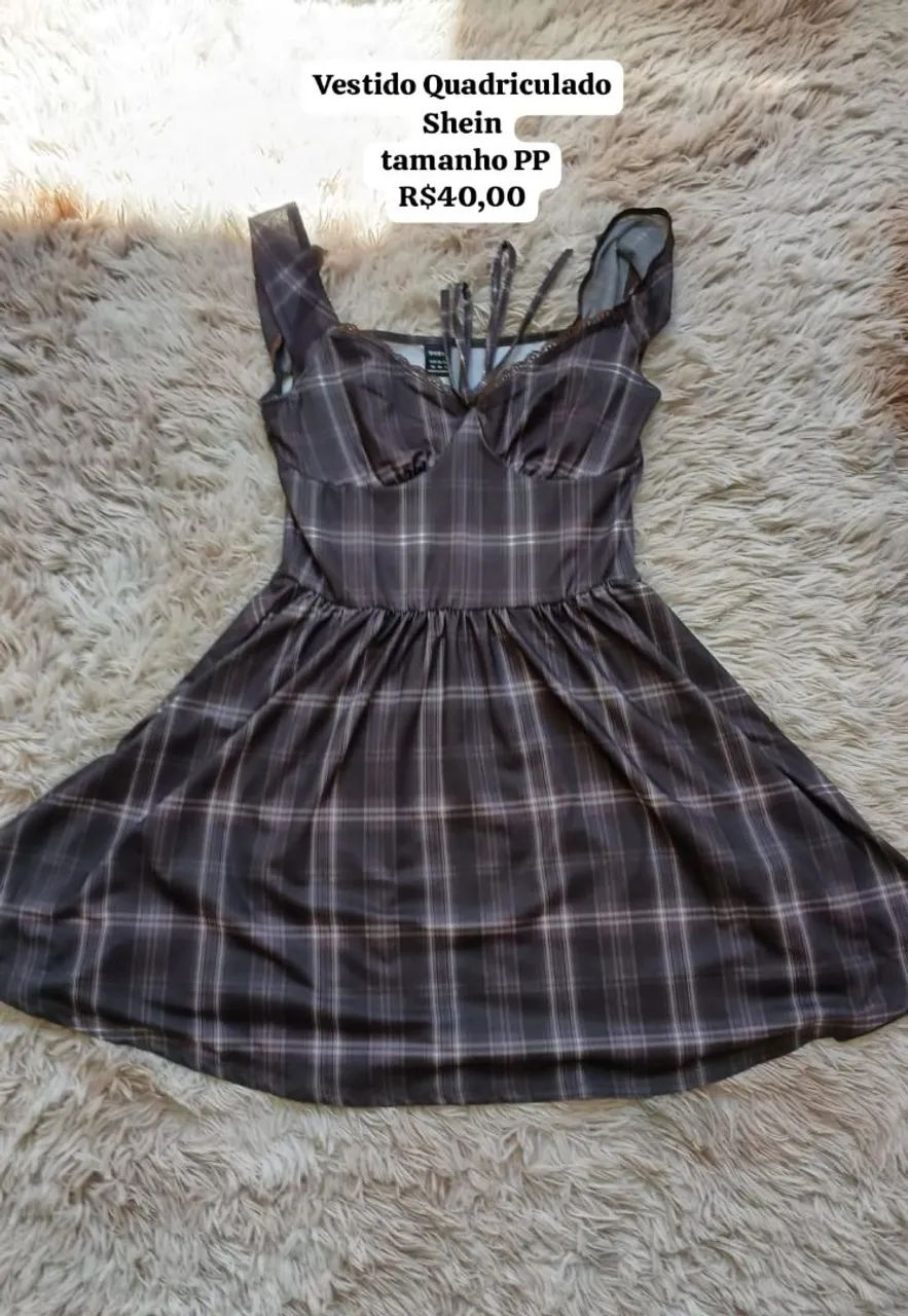 Vestido Quadriculado Shein