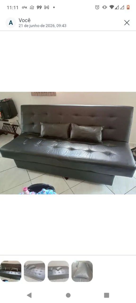 Sofá cama 3 lugares reclinável 