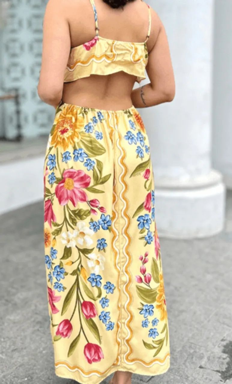 Vestido lenço midi floral Mari farm  - Foto 3