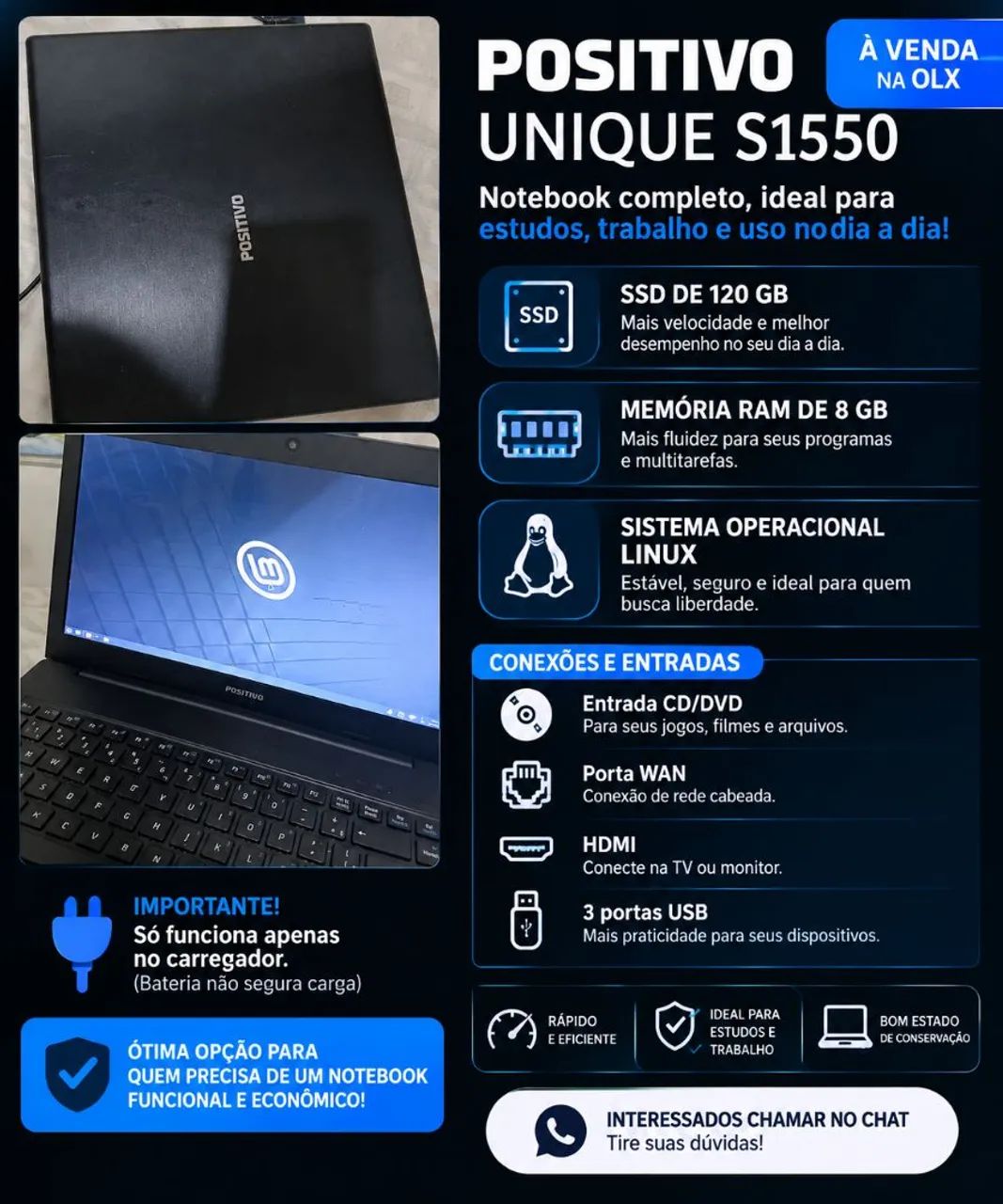 NOTEBOOK POSITIVO UNIQUE S1550
