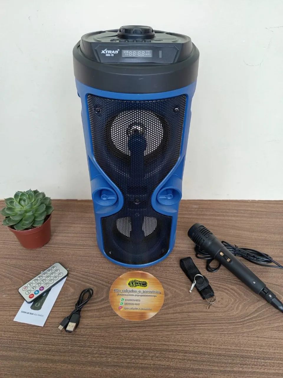 Caixa de som Bluetooth com microfone karaokê e alça para transporte Caixa nova e lacrada  - Foto 4