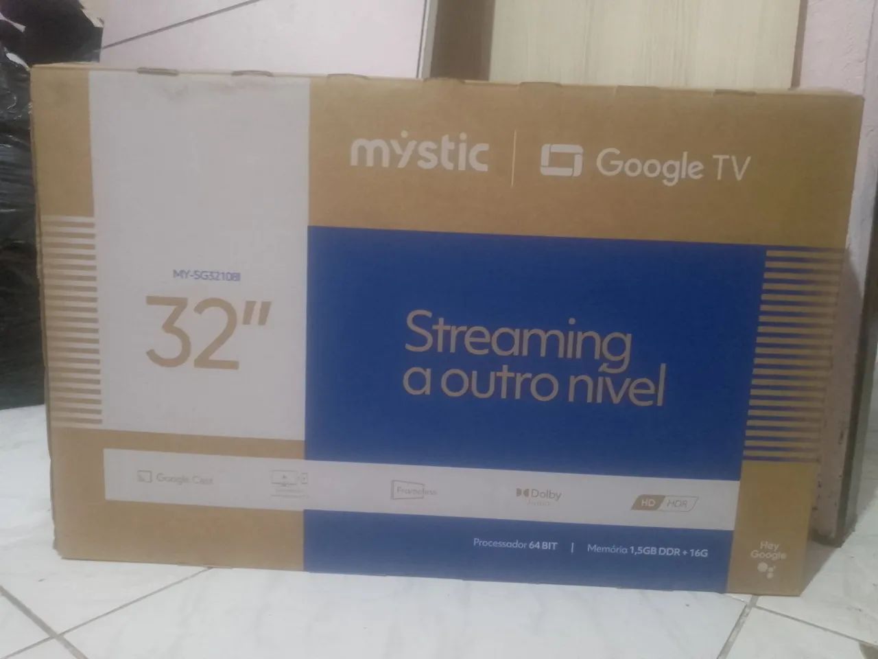 TV MYSTIC 32 POLEGADAS SMART LACRADA NA CAIXA COMPLETA