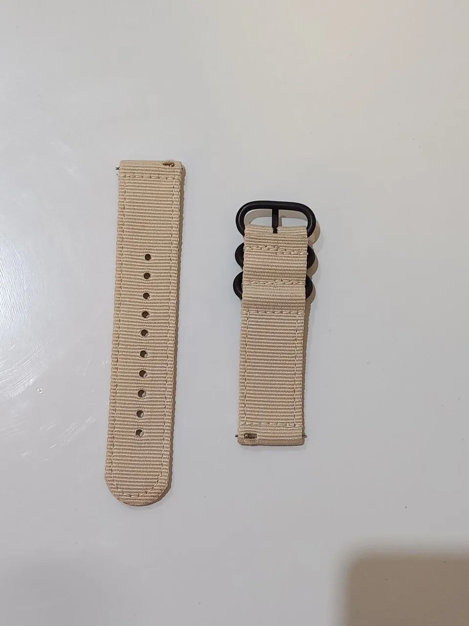 Pulseira Relógio Nylon, engate rápido, 22mm, Bege. - Foto 2