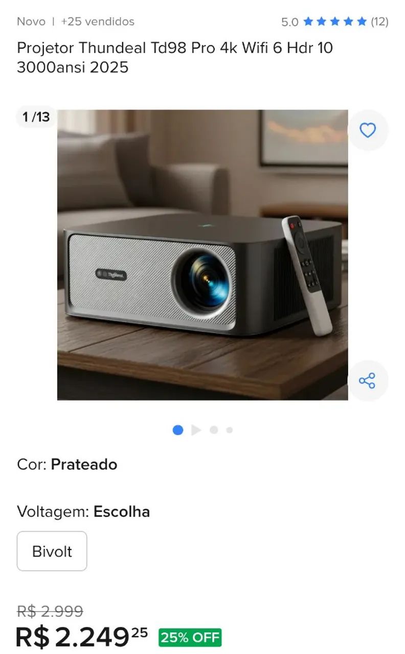 Projetor TD98 PRO NOVO - Foto 5