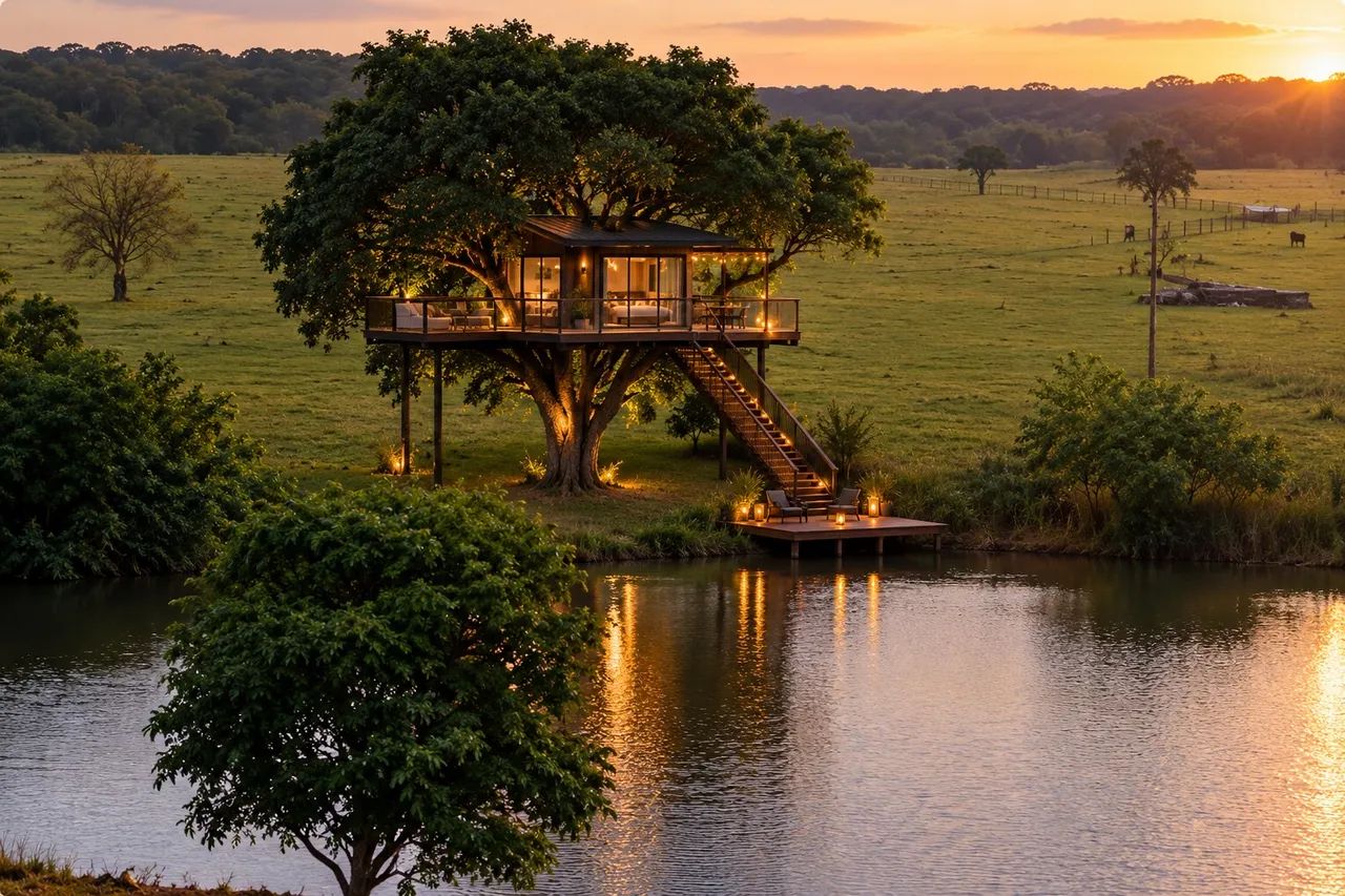 Casa na árvore para locação 