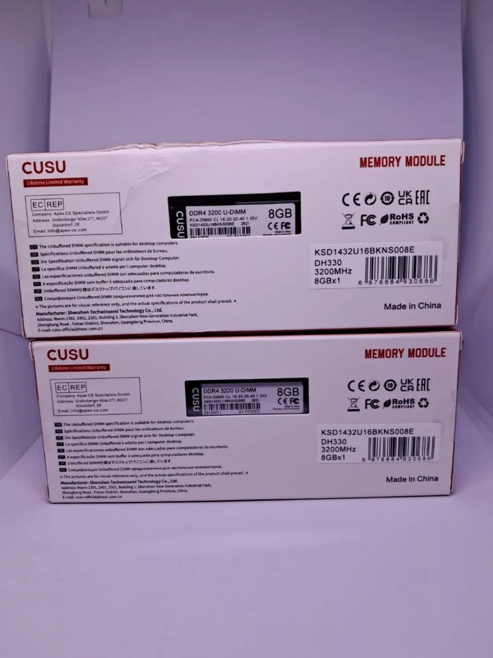 Promoção!!! Kit Memória Ram 2x8gb (16gb) 3200mhz DDR4 CUSU