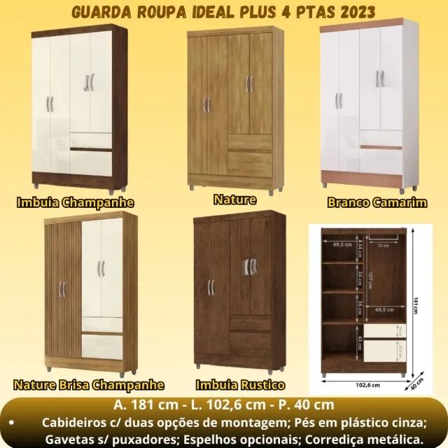 Guarda Roupa de Solteiro Ideal - Entrega e Monta na Hora