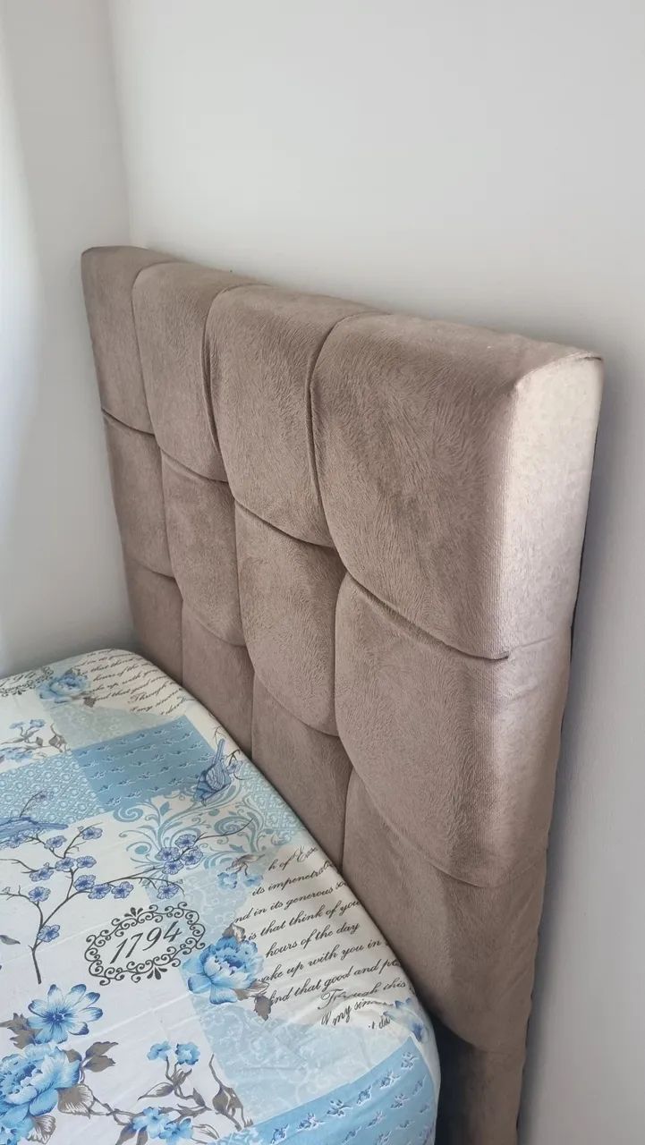 Cama + Colchão de Solteiro c/ Baú e Cabeceira  - Foto 5