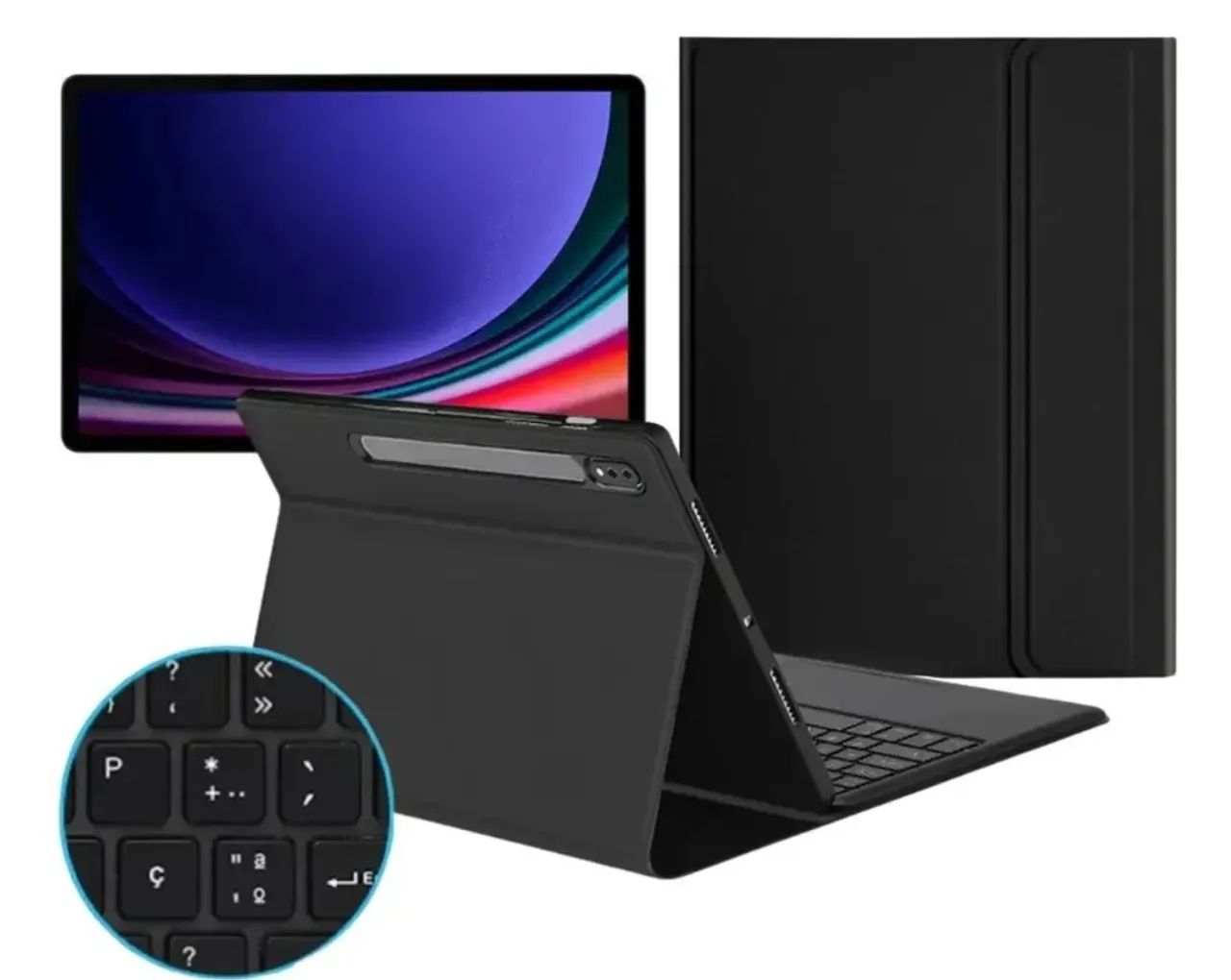 Capa Com Teclado E Touchpad Para Galaxy Tab S9+ /s9 Fe+ 12,4 + um mouse incluso  - Foto 2