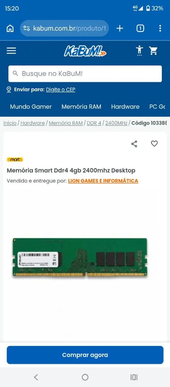 Memória ddr4 4Gigas  - Foto 2