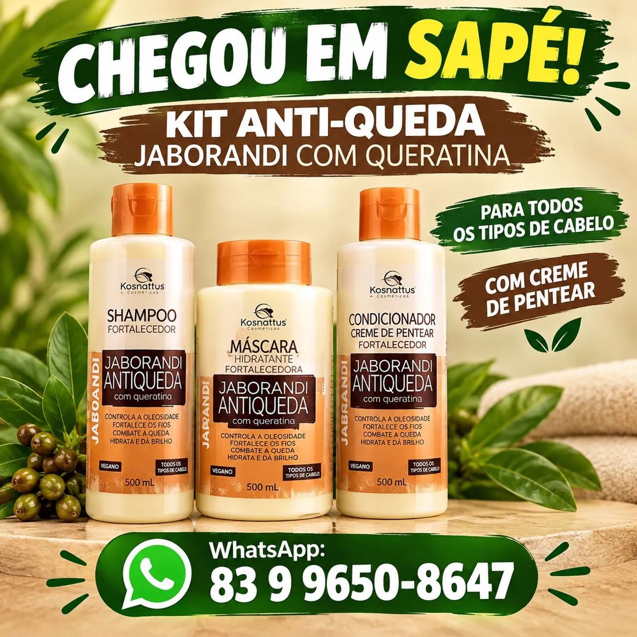 KIT  Hidratação Jaborandi Anti Queda em Sapé 