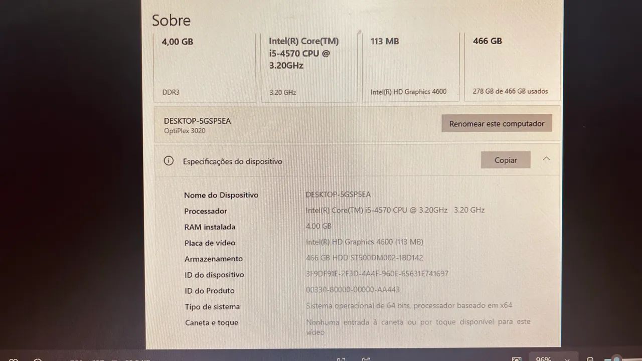 Cpu Dell Intel core i5