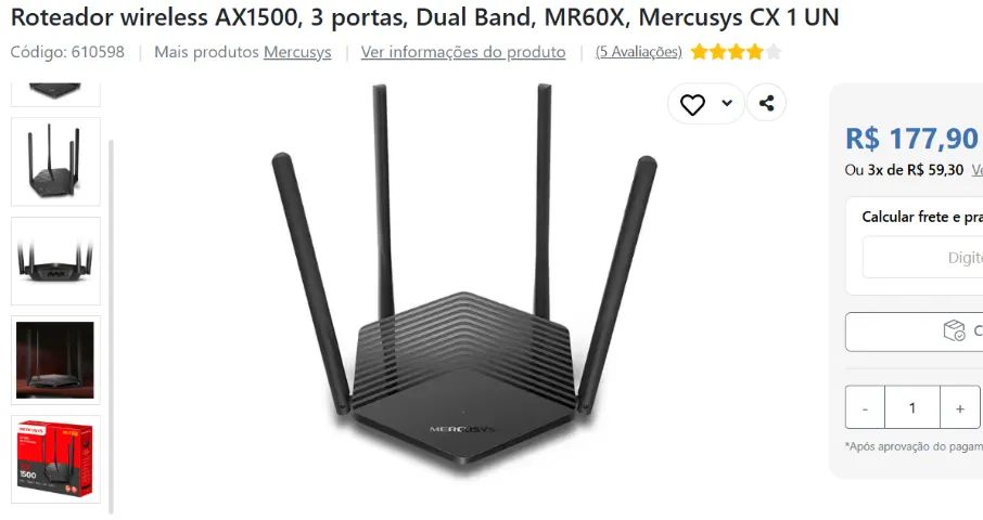 Roteador Wi-fi 6GB Mercusys - Foto 4