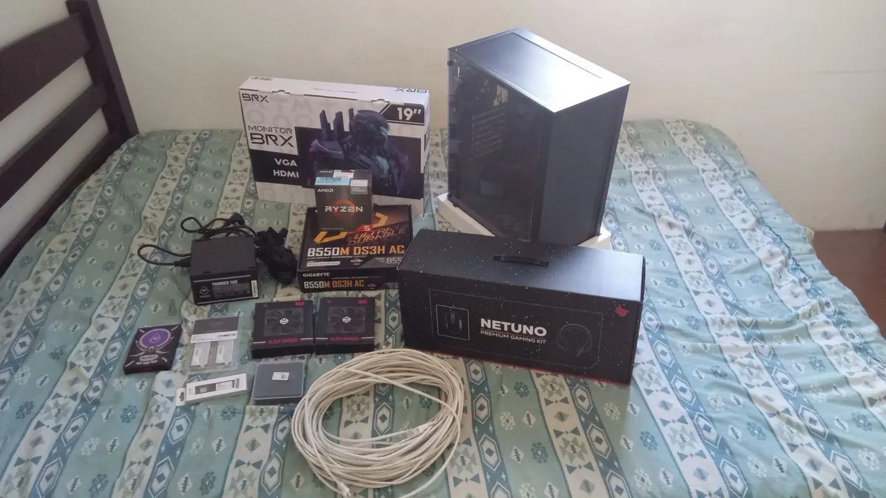  PC Gamer - Ryzen 5 5600g. placa/vídeo 4GB - RAM 16GB. SSD 480GB+ 256GB Fonte 500W Mancer - Foto 4