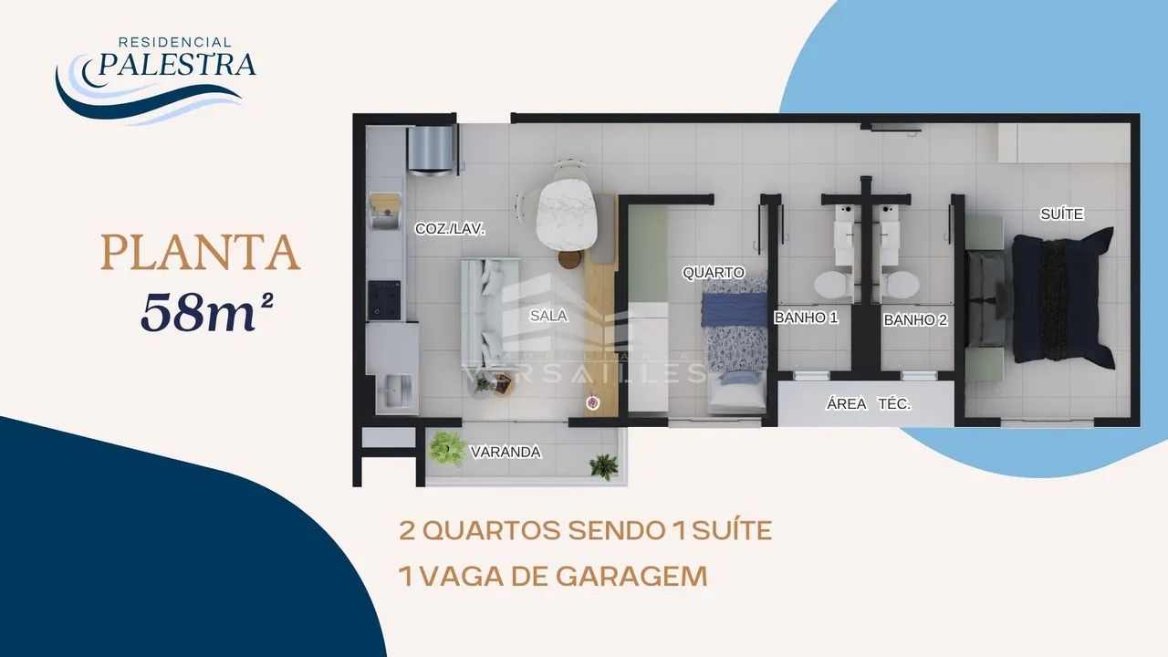 Apartamento de 2 quartos sendo uma suíte - Foto 5
