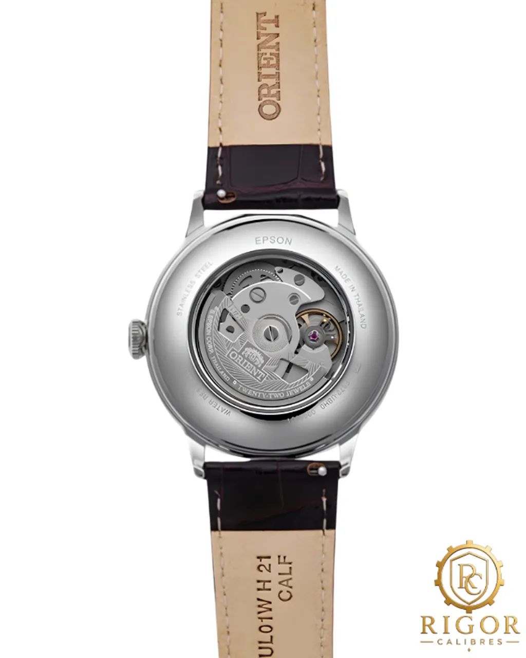 Relógio Orient Classic Automático RA-AC0023E30B - Mostrador Verde Claro Pulseira de Couro - Foto 4