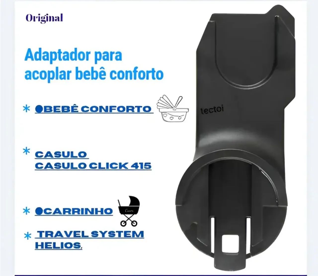 Adaptador Kiddo Do Casulo Para Carrinho Helio. O Par - Foto 4
